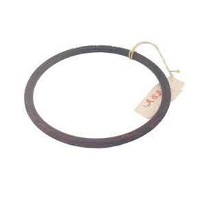 Vintage Chinese Black & Red Carved Bangle Bracelet Handmade in China